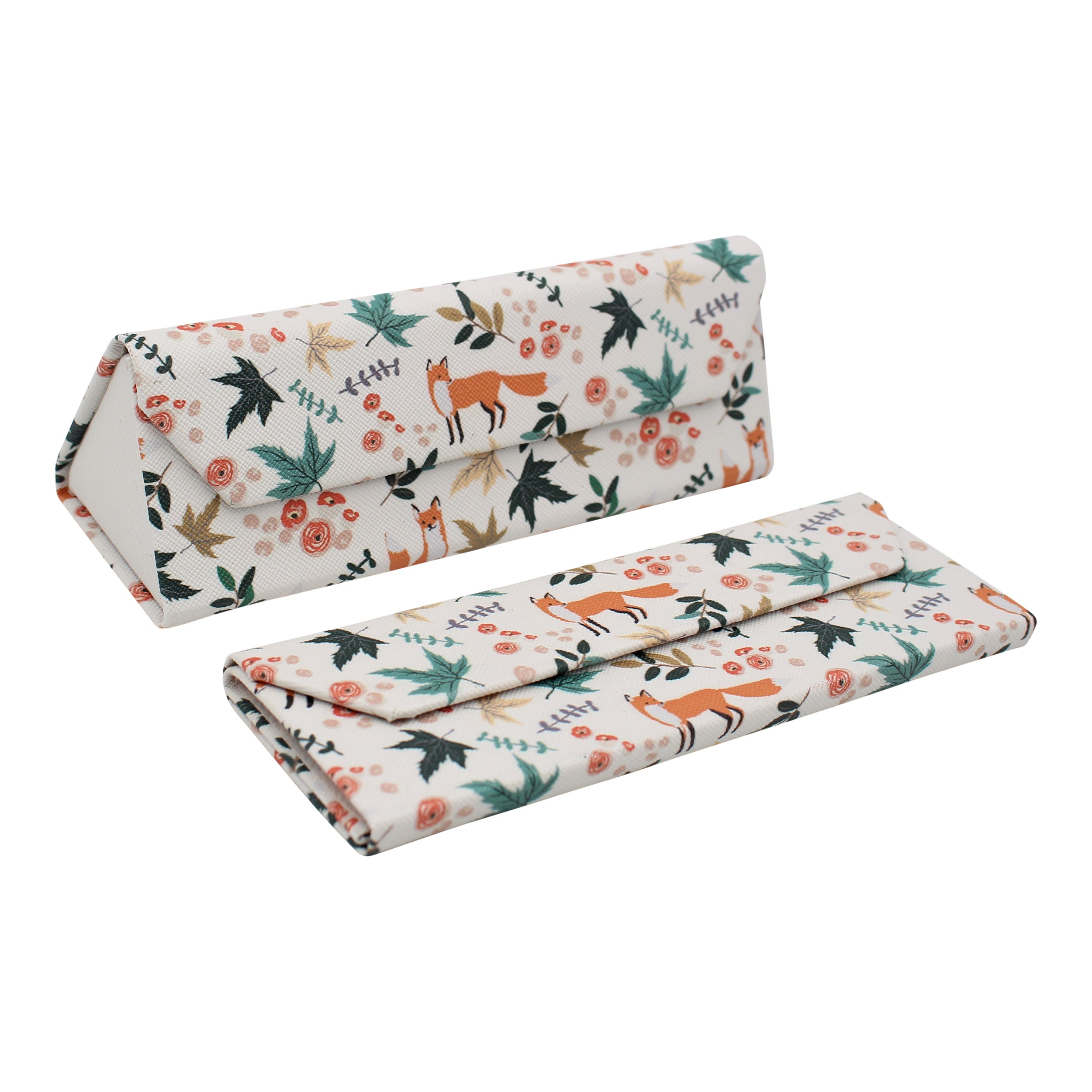 REAL SIC  Animal PU Leather Glasses Case - Foxes (Small)