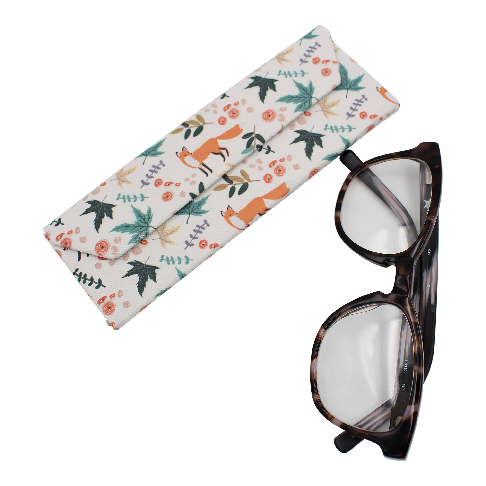REAL SIC  Animal PU Leather Glasses Case - Foxes (Small)