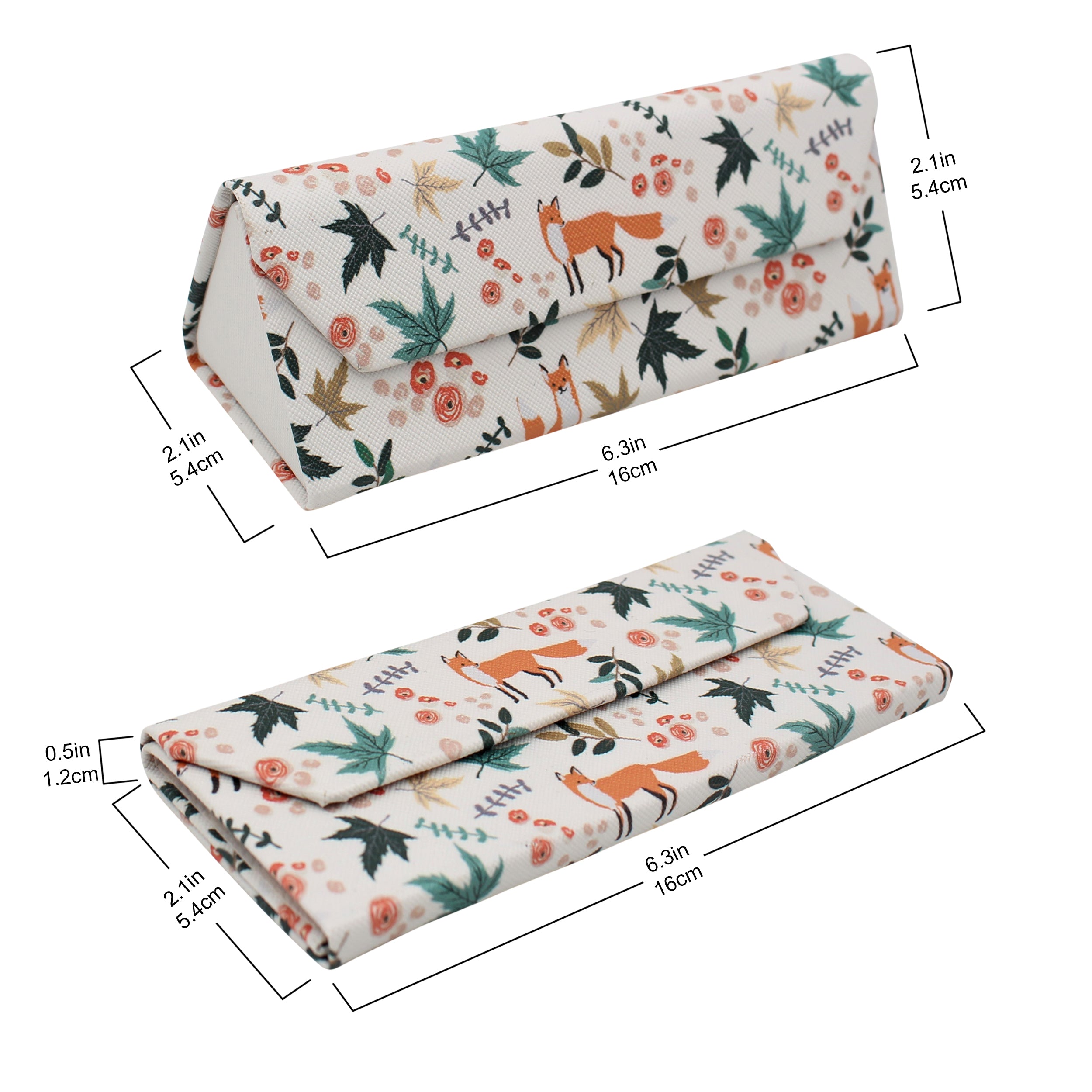 REAL SIC  Animal PU Leather Glasses Case - Foxes (Small)